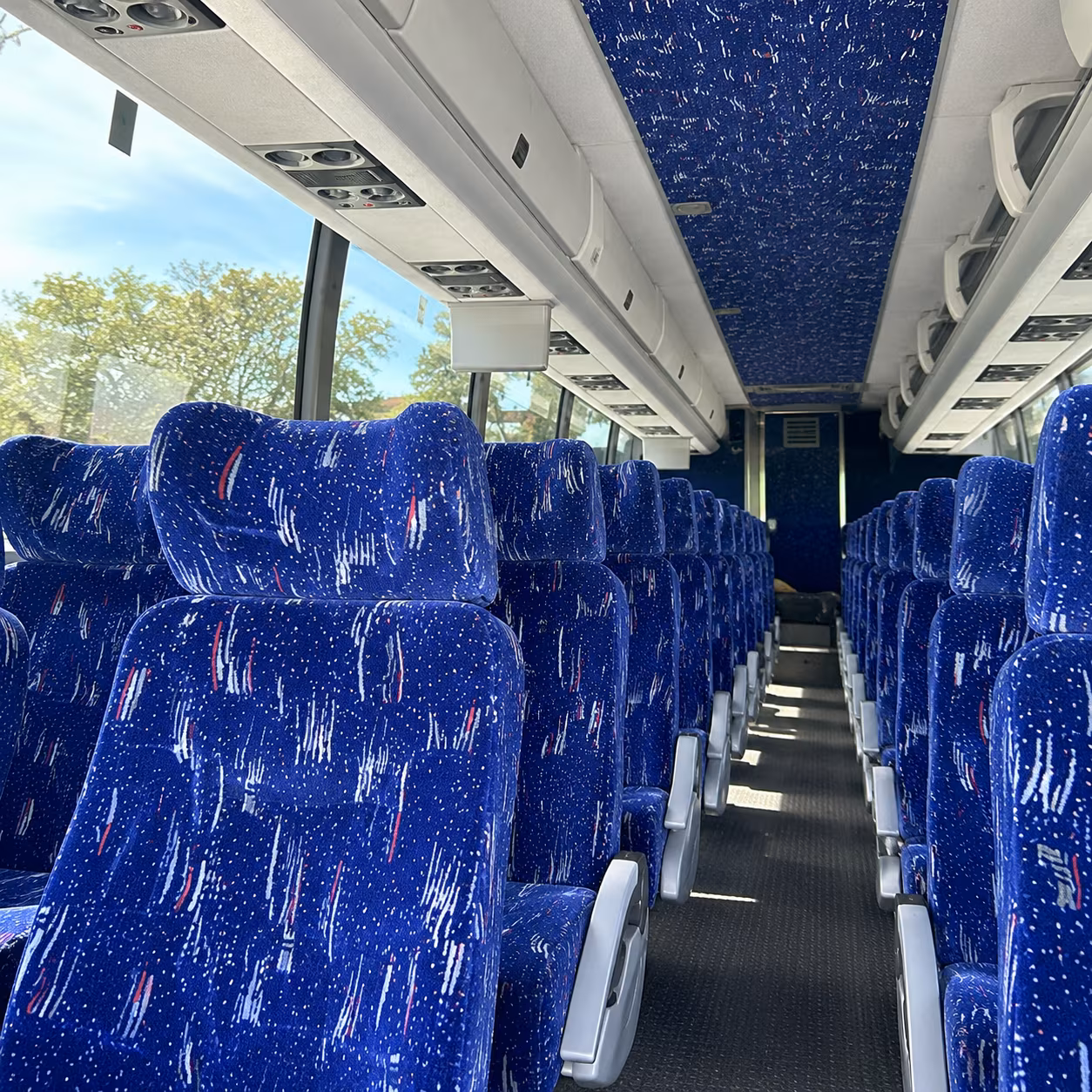 arcadia charter bus rental interior